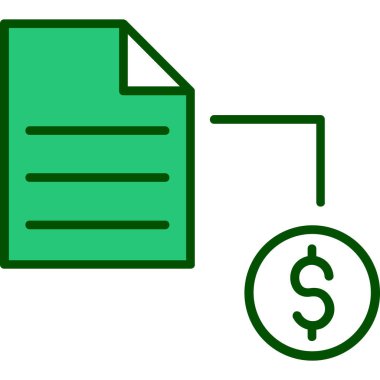 Dolar simgesi vektör tasarımlı dosya belgesi