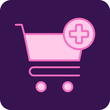 Alışveriş arabalı bir alışveriş çantasının vektör çizimi