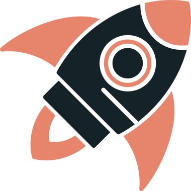 Roket ikonu. düz tasarım biçimi