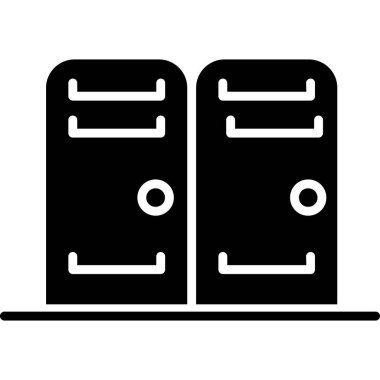 Veri depolamasının vektör simgesi, vektör illüstrasyonu