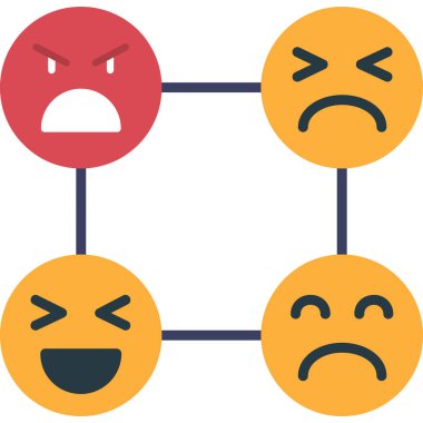 Sosyal medya vektör illüstrasyon tasarımlı emoji yüzü