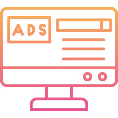 reklam reklam ikonu doldurulmuş ana hatlarıyla