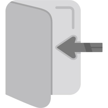 Kapı vektör simgesi. Resim beyaz arkaplanda izole edildi