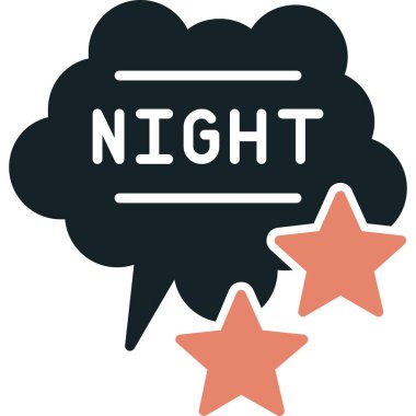 gece modern simge, vektör illüstrasyonu