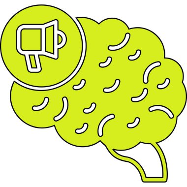 Beyin. Web simgesi basit illüstrasyon