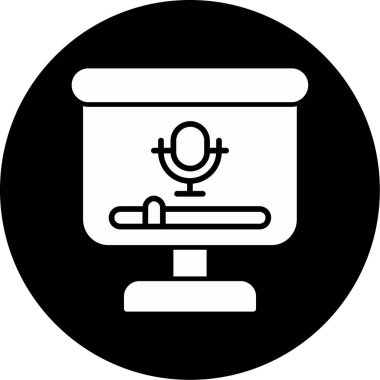 Mikrofon. Web simgesi basit illüstrasyon