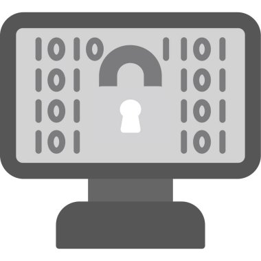 Bilgisayar kilidi simgesi. vektör illüstrasyonu