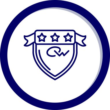 mavi ve beyaz simge, vektör illüstrasyonu