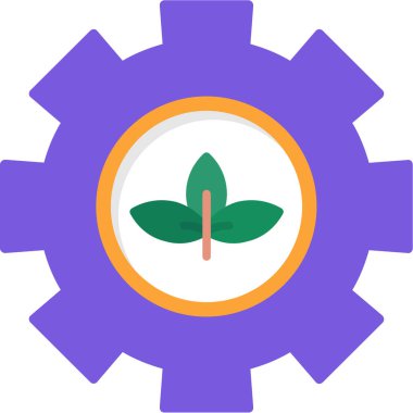 dişli yaprak simgesi düz biçimli