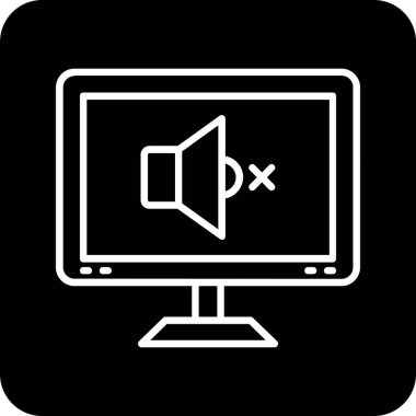 Laptop ekran simgesi olan bilgisayar monitörü, basit biçim