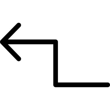 Tasarım için sol yön ok simgesi