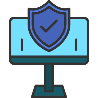 Güvenlik simgesi. Web için güvenli vektör simgelerinin basit çizimi