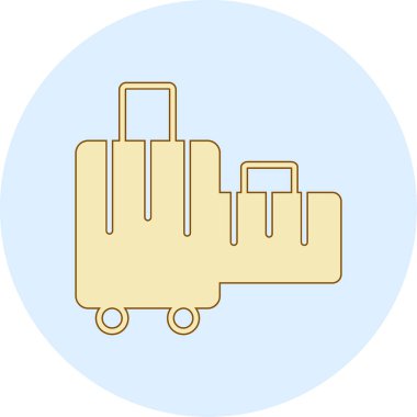 Bir bavul simgesinin vektör illüstrasyonu