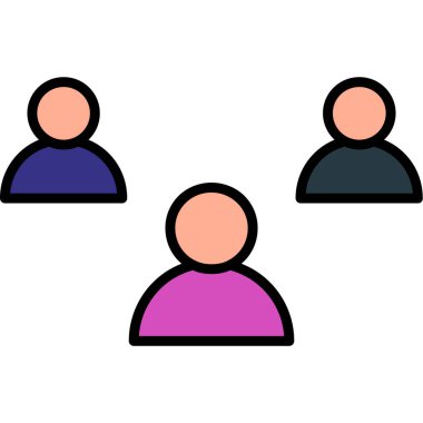 insanlar simge rengi dış hat vektörü