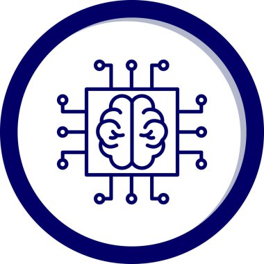 Beyin. Web simgesi basit illüstrasyon