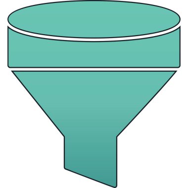 Moda biçimi izole edilmiş arkaplanda mavi huni simgesi