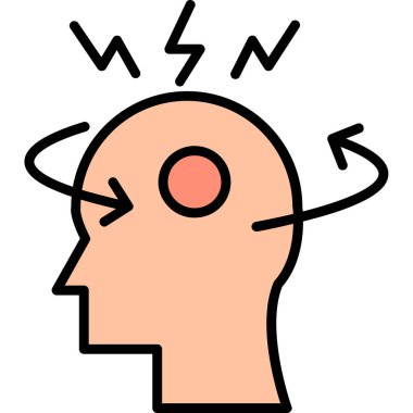 İnsan beyni, simge, vektör illüstrasyonu