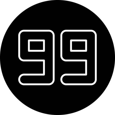 Bir 9 9 simgesinin vektör çizimi modern ve tek bir siyah simge