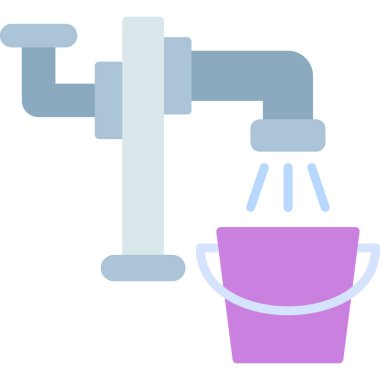 Su musluğu. Web simgesi vektör illüstrasyonu