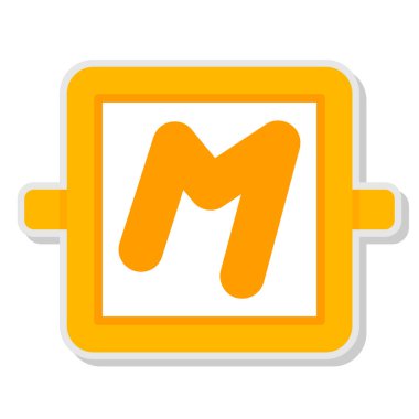 Alfabe m harfi logo simgesi. vektör