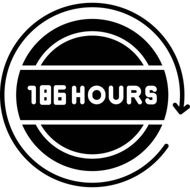 14 saat simge, siyah vektör biçimi