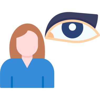 Göz simgesi olan kadın, izometrik stil