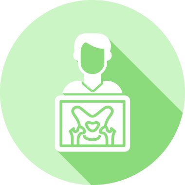 Doktor vektör ikonu. biçim iki renkli düz sembol, yumuşak yeşil renkler, yuvarlak açılar, beyaz arkaplan.