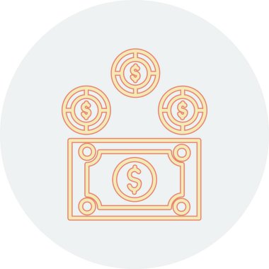 Para simgesinin vektör illüstrasyonu