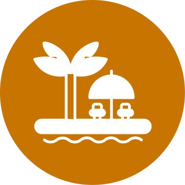 Şemsiye simgesi olan bir ağacın vektör çizimi