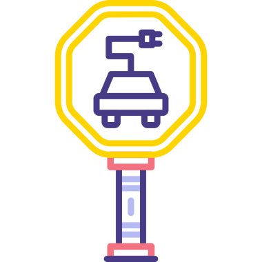 Araba parkı. Web simgesi vektör illüstrasyonu