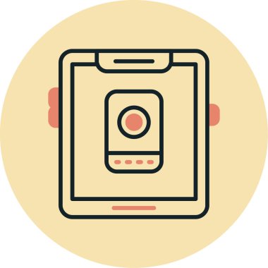 Tablet web simgesi basit vektör illüstrasyonu