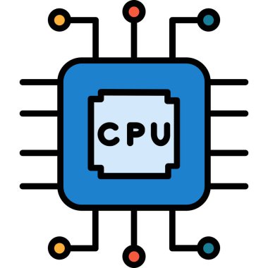 İşlemci. Web simgesi basit illüstrasyon