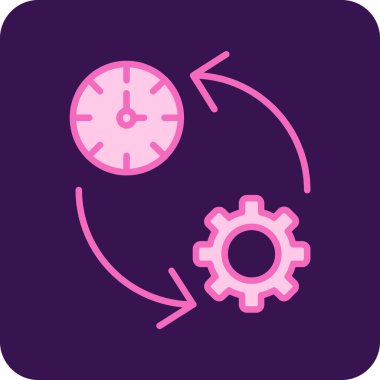 zaman yönetimi simgesi, vektör illüstrasyonu