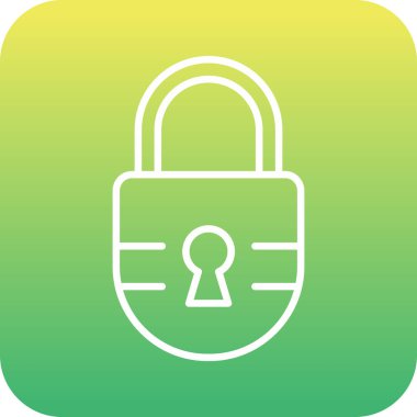 Benzersiz asma kilit vektör çizgisi simgesi