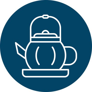 Çaydanlık. Web simgesi basit illüstrasyon