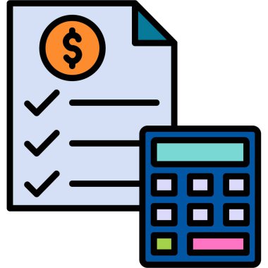 iş hesaplayıcısı finans simgesi - taslak biçimi