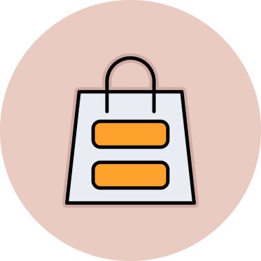 Alışveriş poşeti ikon vektör illüstrasyonu