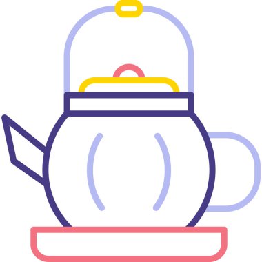 Çaydanlık. Web simgesi basit illüstrasyon