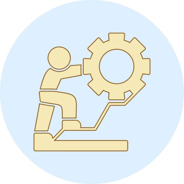 Dizüstü bilgisayarla çalışan adamın vektör simgesi