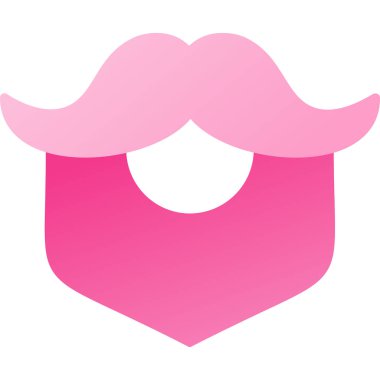 Bıyık düzlüğü simgesi, vektör, illüstrasyon