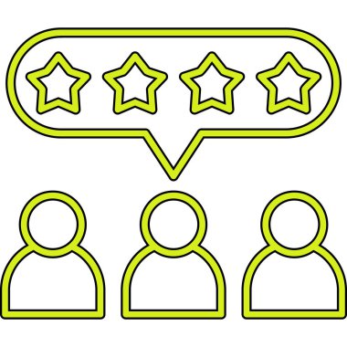 derecelendirme yıldızları ana hatlı vektör çizimi