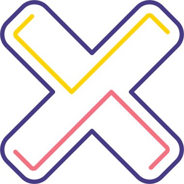 Çapraz simge, vektör çizimi