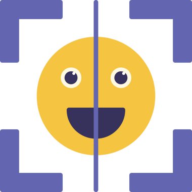 Mutlu yüz simgesi tasarımı, vektör illüstrasyonu