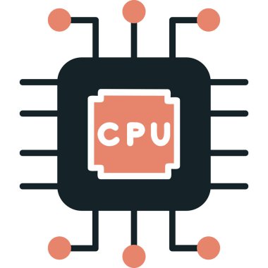 İşlemci. Web simgesi basit illüstrasyon