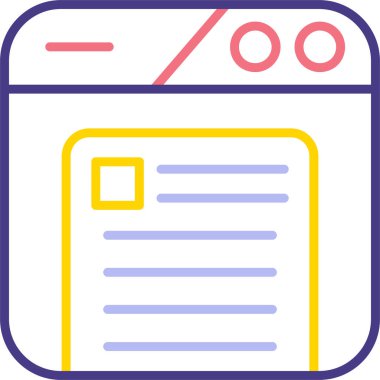 Web tasarım simgesi, web simgesinin vektör illüstrasyonu