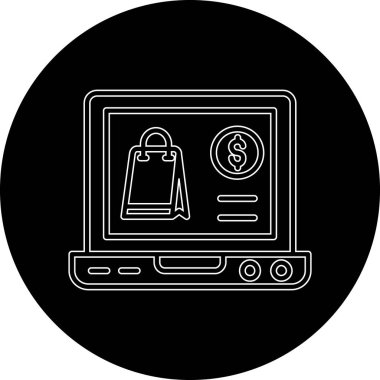 Dizüstü bilgisayar simgesi vektör çizimi