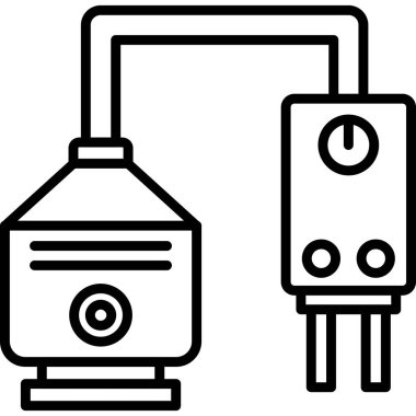 Benzin istasyonu. Web simgesi basit illüstrasyon
