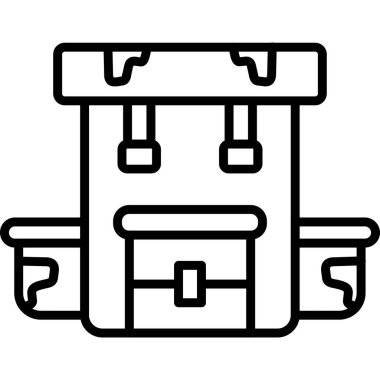 Göğüs kemeri ikonu dış hat vektörü. Göğüs kemeri. kemer