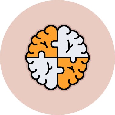 Beyin simgesi, vektör illüstrasyonu