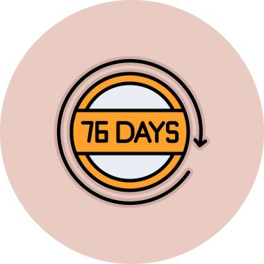 Geriye kalan günlerin vektör simgesi. düz biçim tasarımı